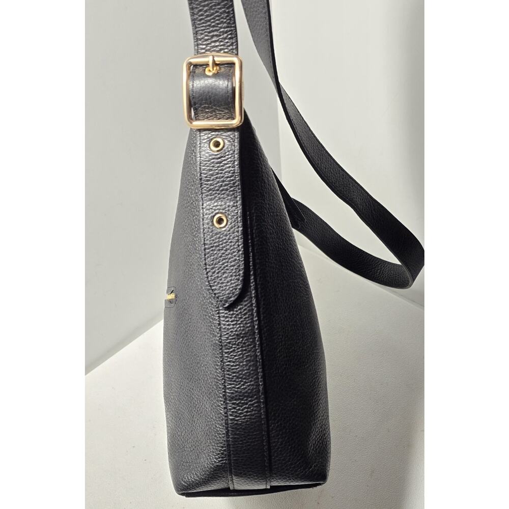 Coach Val Crossbody Shoulder Bag Duffle Black Soft Pebbled Leather Purse C2818 - Picture 8 of 16